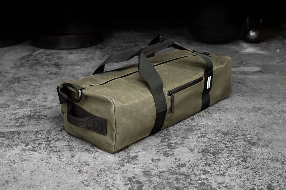 NOBULL Waxed Canvas Traditional Duffle Backpacks - Army - Ireland (1342SRQTJ)